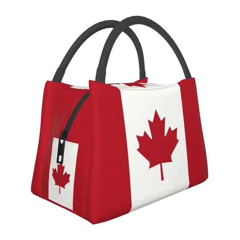 Women Bags Canada - カナダ国旗柄断熱ランチバッグ 女性用 ポータブル 愛国心 クーラー 保温ランチボックス