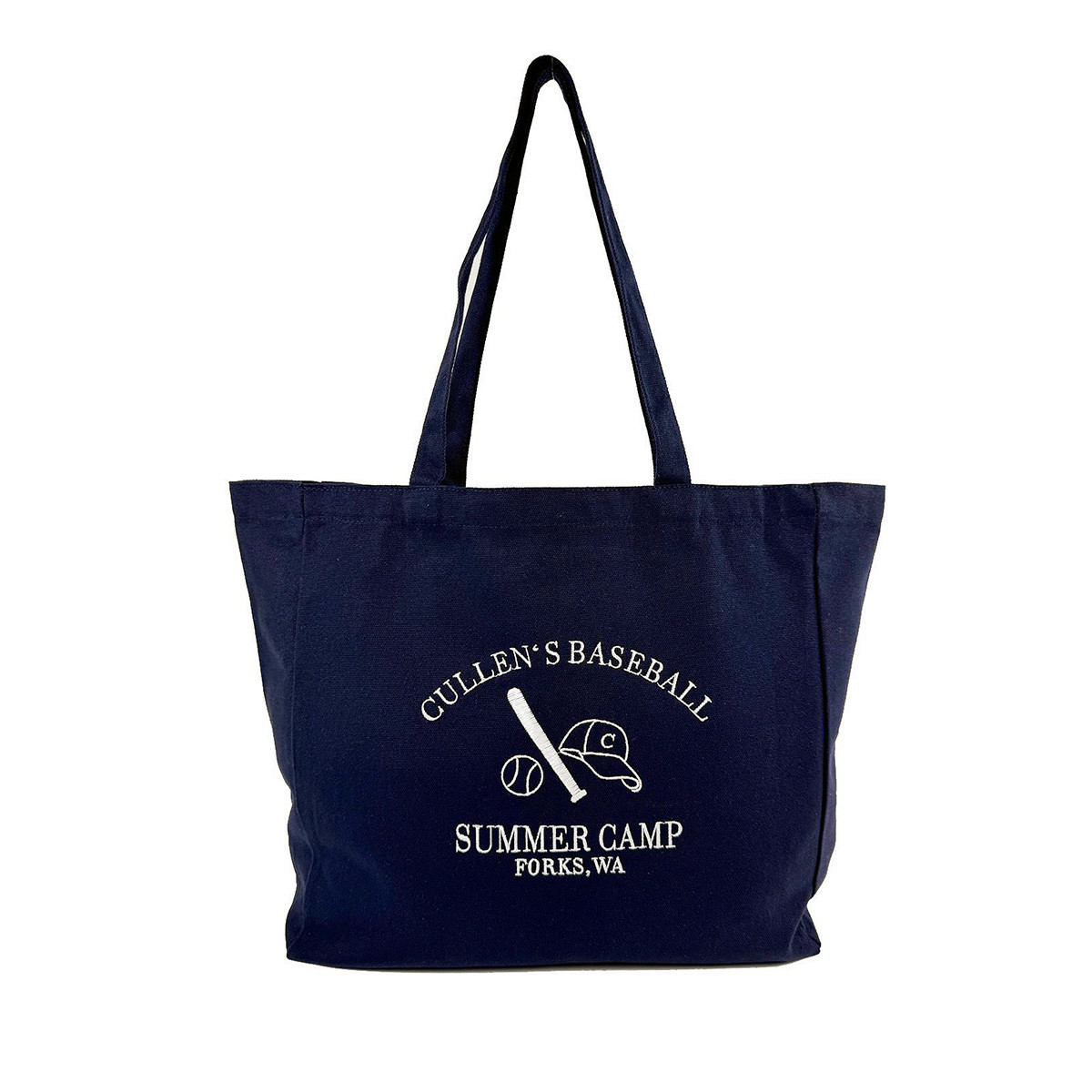 Women Bags Ck - Cullen's-レトロな野球スタイルのショルダーバッグ,コットン,刺embroidered,ネイビーブルー,キャンバス,トートバッグ,再利用可能なショッピングバッグ,ストリートファッション