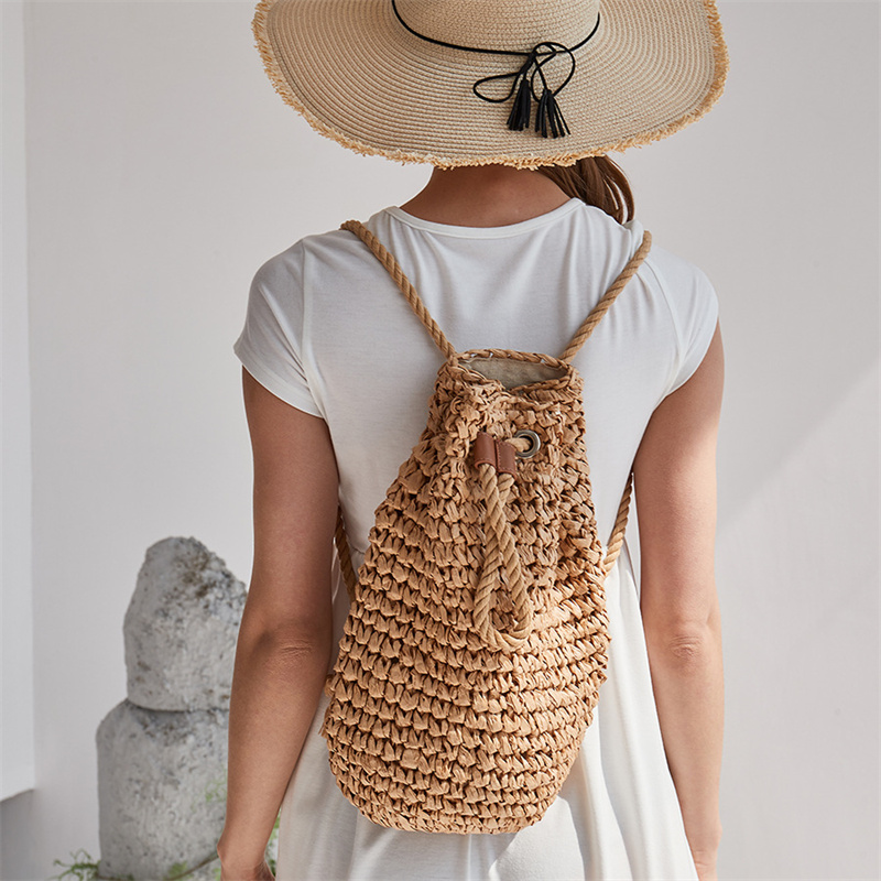 Women'S Raffia Bags - 女性のためのカジュアルなストローバッグ,ビーチのショルダーバッグ,籐のトラベルバッグ,手作りの巾着,夏,2023
