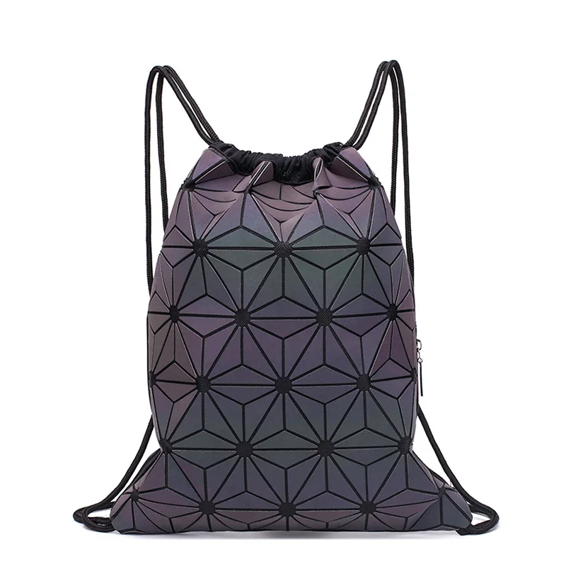 Women Bags Online - 10代の女の子のための巾着バックパック,ホログラフィックバックパック,明るい幾何学的な女性のバックパック,ランドセル,女性のためのビーチバッグ,新しい