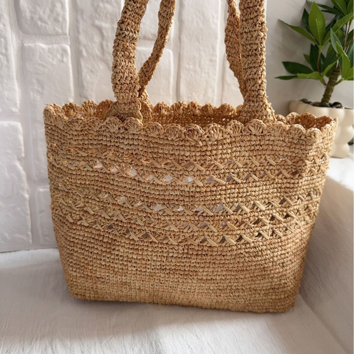 Women'S Raffia Bags - Sunmmer ラフィアストローバッグ 中空織りショルダーバッグ ボヘミアン トラベル ビーチバッグ