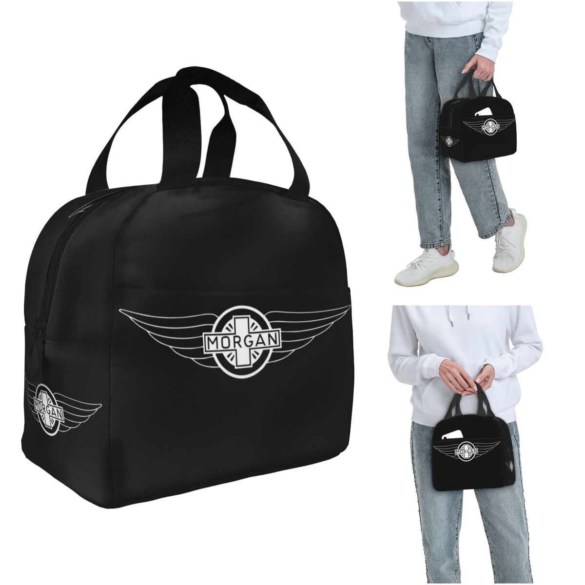 Women Bags Company - モーガンモーターカーカンパニー 断熱ランチバッグ 女性用 子供用 ポータブルフードボックス 保温ランチボックストート