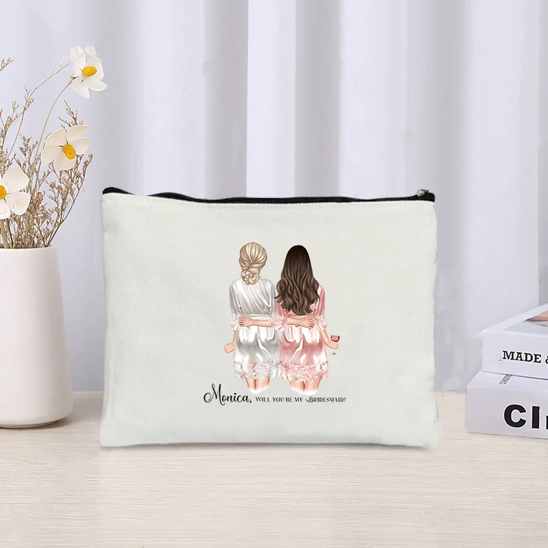 女性のための化粧品ポーチ,花嫁と花嫁介添人の名前,結婚披露宴 - Women Bags Name のレビューと価格