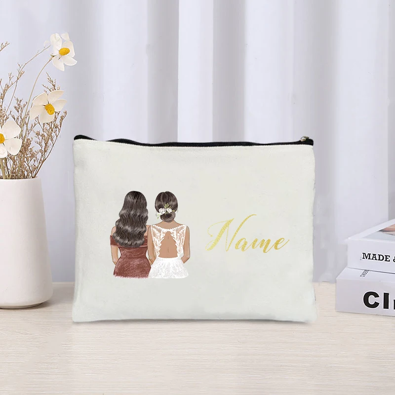 女性のための化粧品ポーチ,花嫁と花嫁介添人の名前,結婚披露宴 - Women Bags Name のレビューと価格