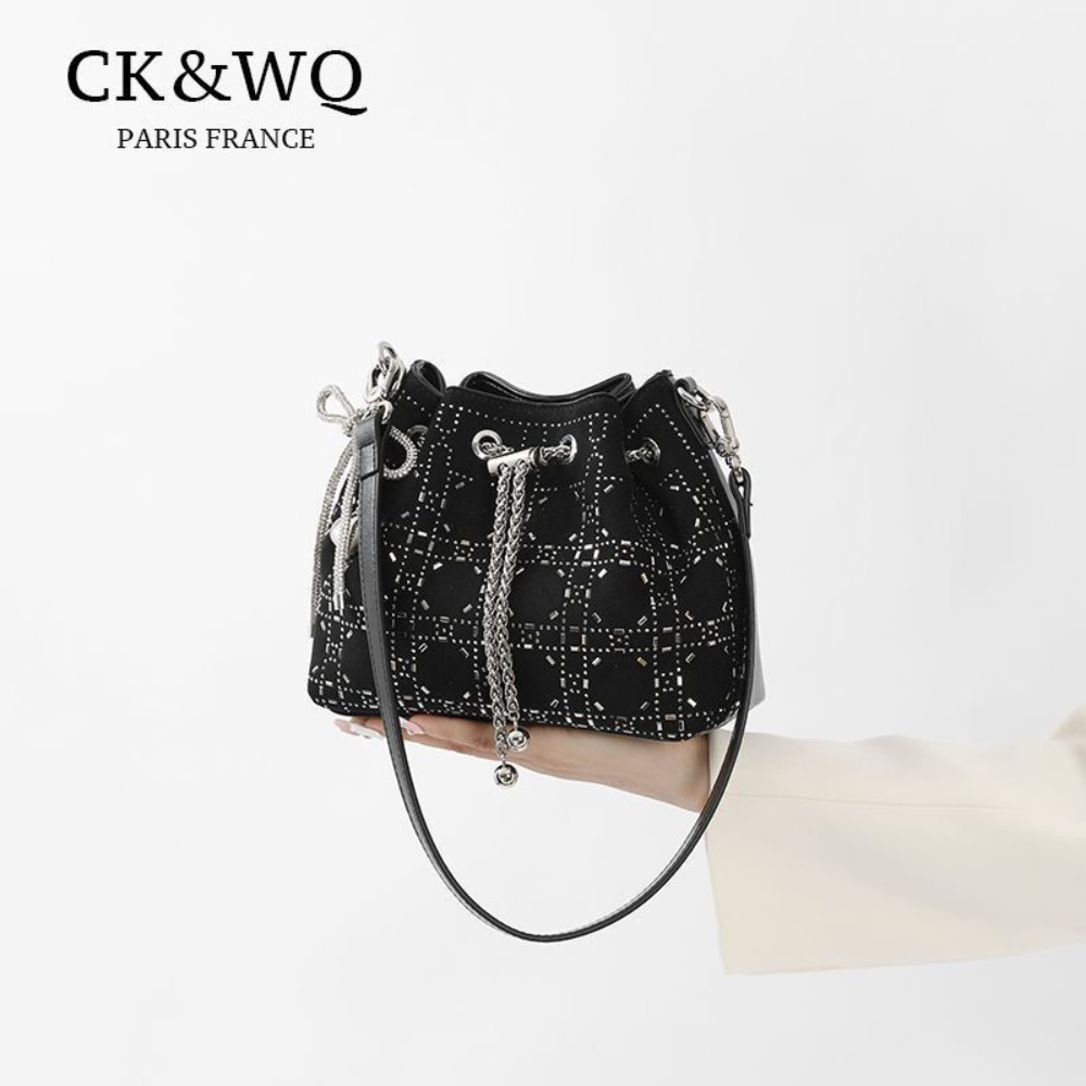 CK&WQ 春夏巾着バケットバッグ女性ファッションチェーンシ - Women Bags Ck のレビューと価格