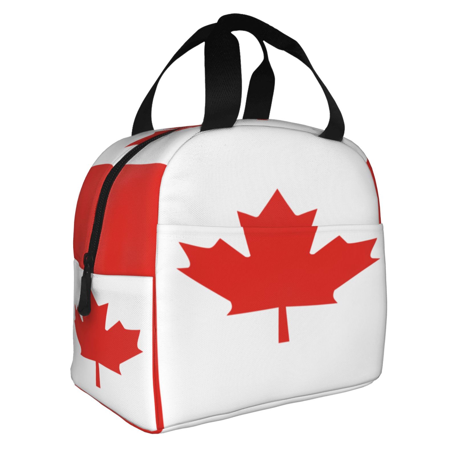 カナダの国旗柄ランチバッグ女性ポータブルクーラー断熱ランチボ - Women Bags Canada のレビューと価格