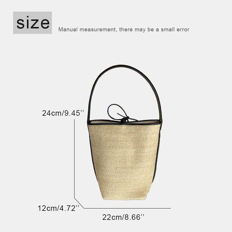 ラフィア編み小型ビーチバケットバッグ レディース 高級デザイ - Women'S Raffia Bags のレビューと価格