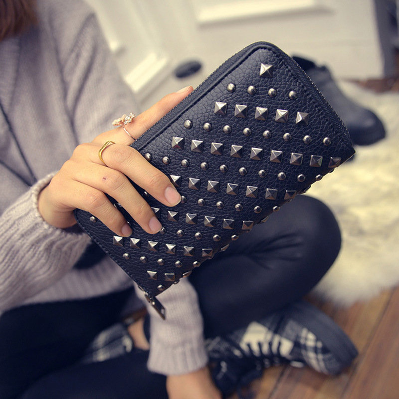 高級財布女性財布デザイナーリベットブランド女性女性財布ビレテ - Women Bags Ck のレビューと価格