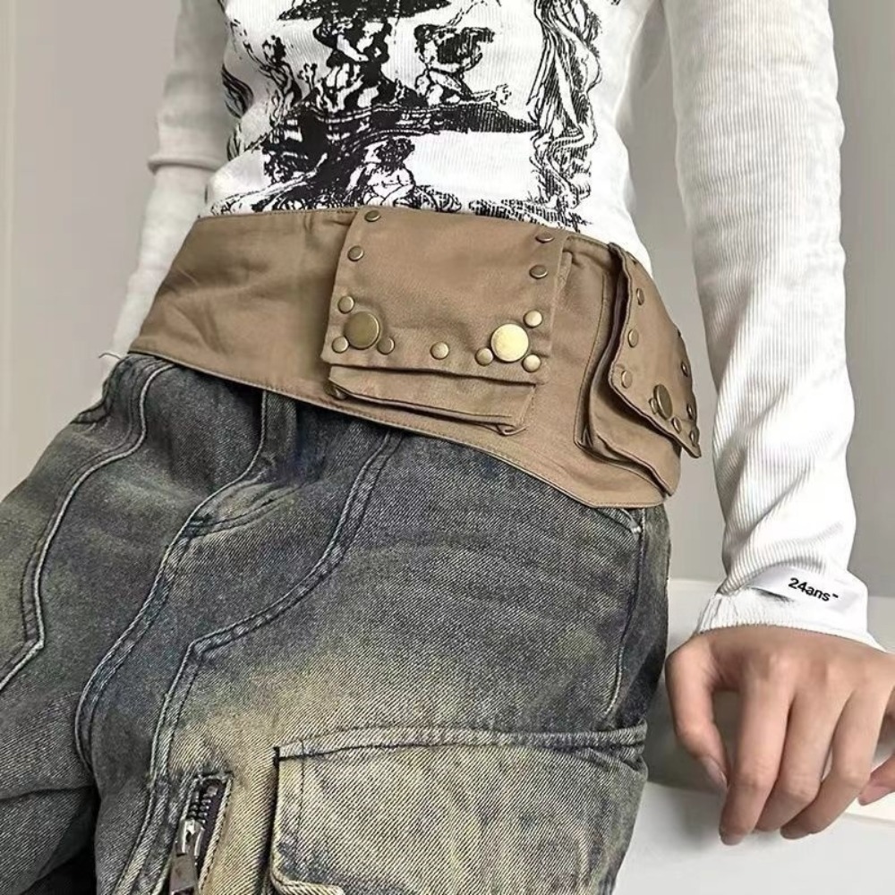 トレンディな合金製グランジバムベルト、コットンジーンズ装飾ウ - Women'S Bum Bags のレビューと価格