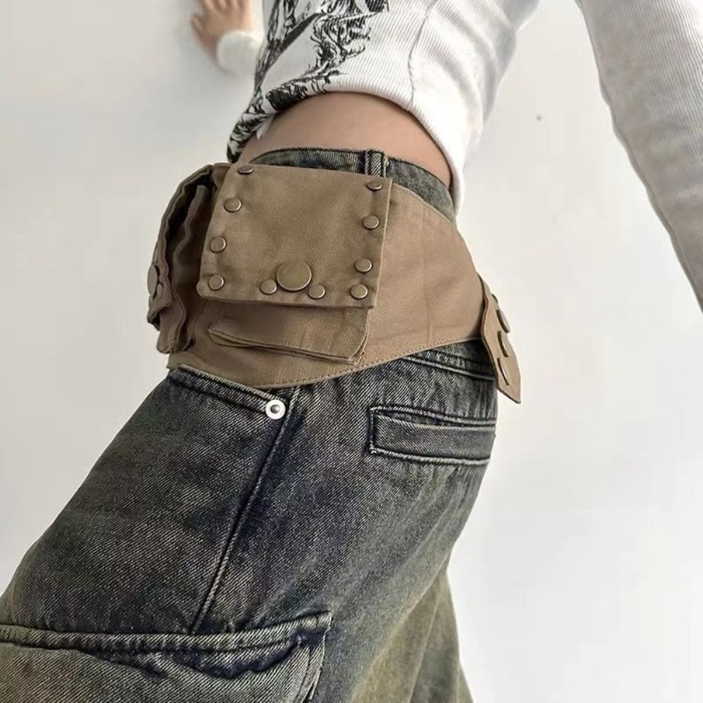 トレンディな合金製グランジバムベルト、コットンジーンズ装飾ウ - Women'S Bum Bags のレビューと価格