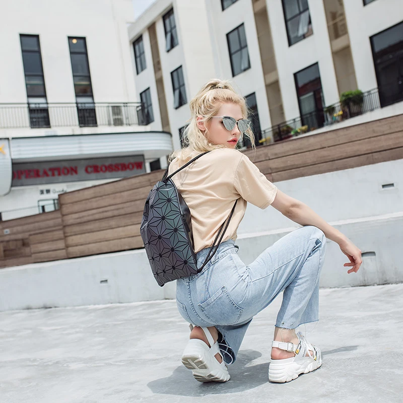 10代の女の子のための巾着バックパック,ホログラフィックバッ - Women Bags Online のレビューと価格