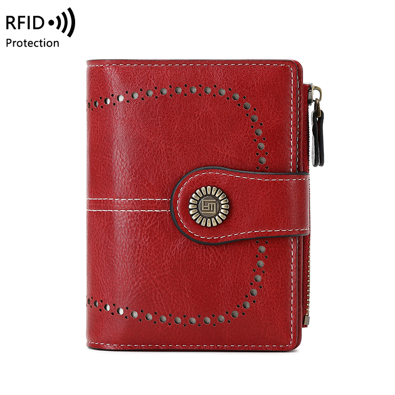 RFID盗難防止レトロ財布、女性用、マルチカードジッパー、ジ - Women Bags Ck のレビューと価格