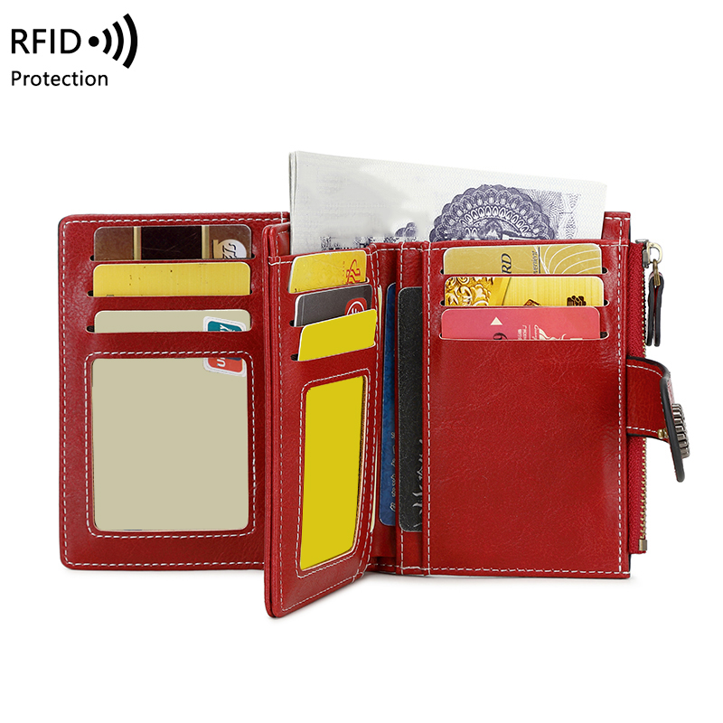 RFID盗難防止レトロ財布、女性用、マルチカードジッパー、ジ - Women Bags Ck のレビューと価格