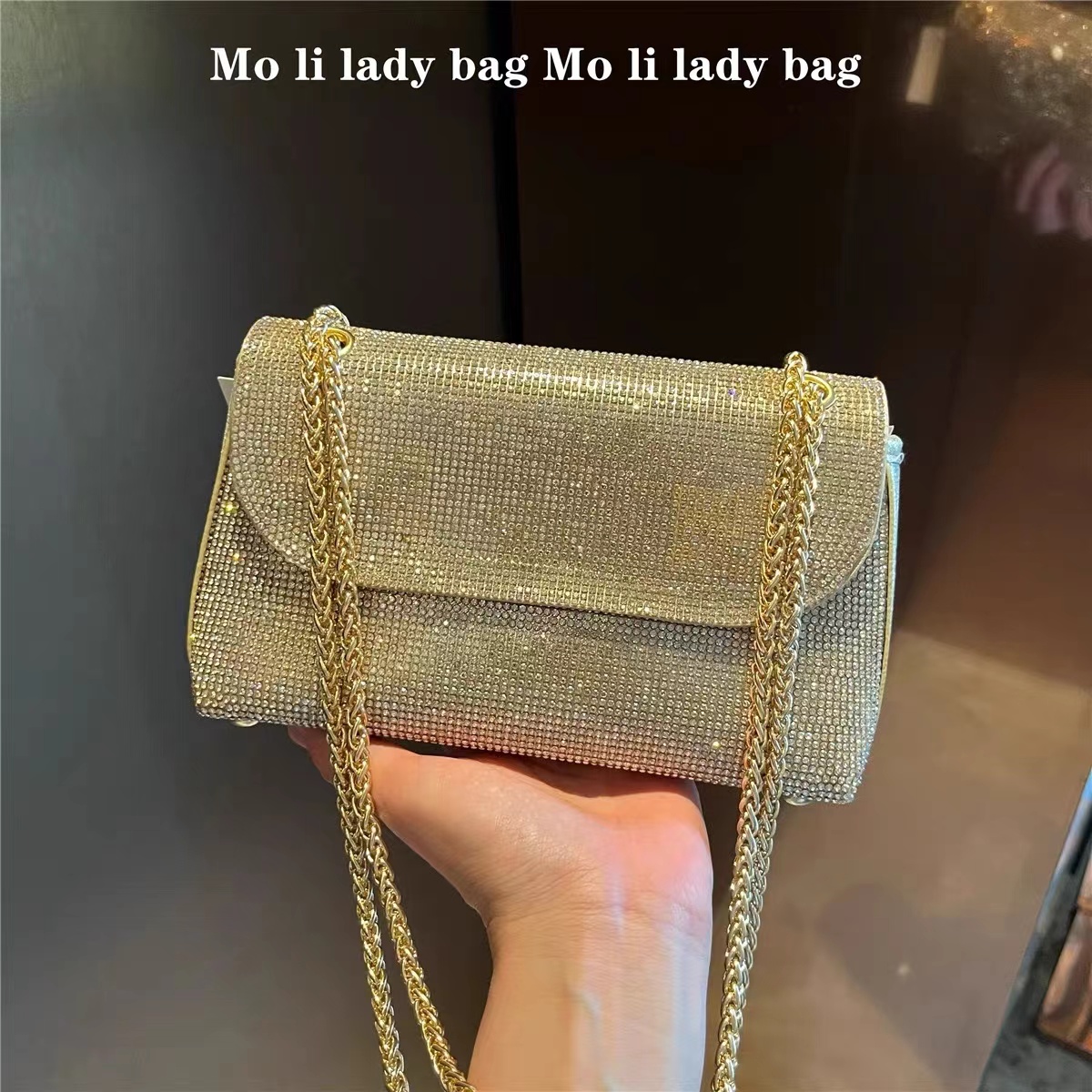 グリッターシャイニーダイヤモンドクロスボディバッグ レディー - Flap Bag Envelope のレビューと価格
