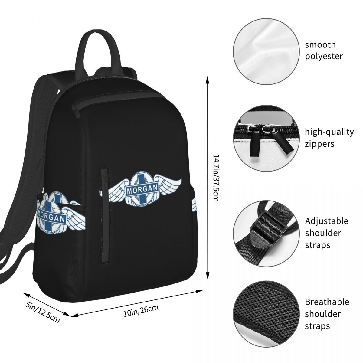 モーガンモーターカーカンパニーバックパック学生ブックバッグ男 - Women Bags Company のレビューと価格