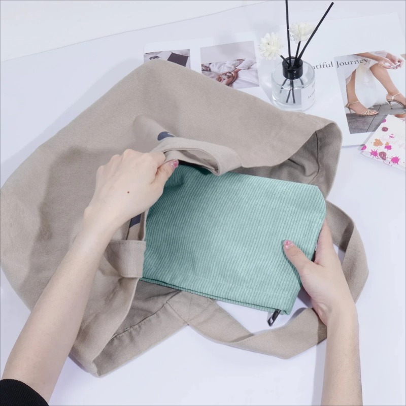コーデュロイ旅行化粧品バッグポータブル化粧収納バッグ財布女性 - Women'S Xl Bags のレビューと価格