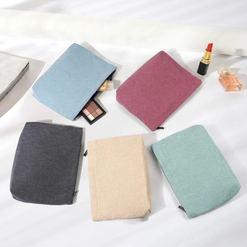 コーデュロイ旅行化粧品バッグポータブル化粧収納バッグ財布女性 - Women'S Xl Bags のレビューと価格