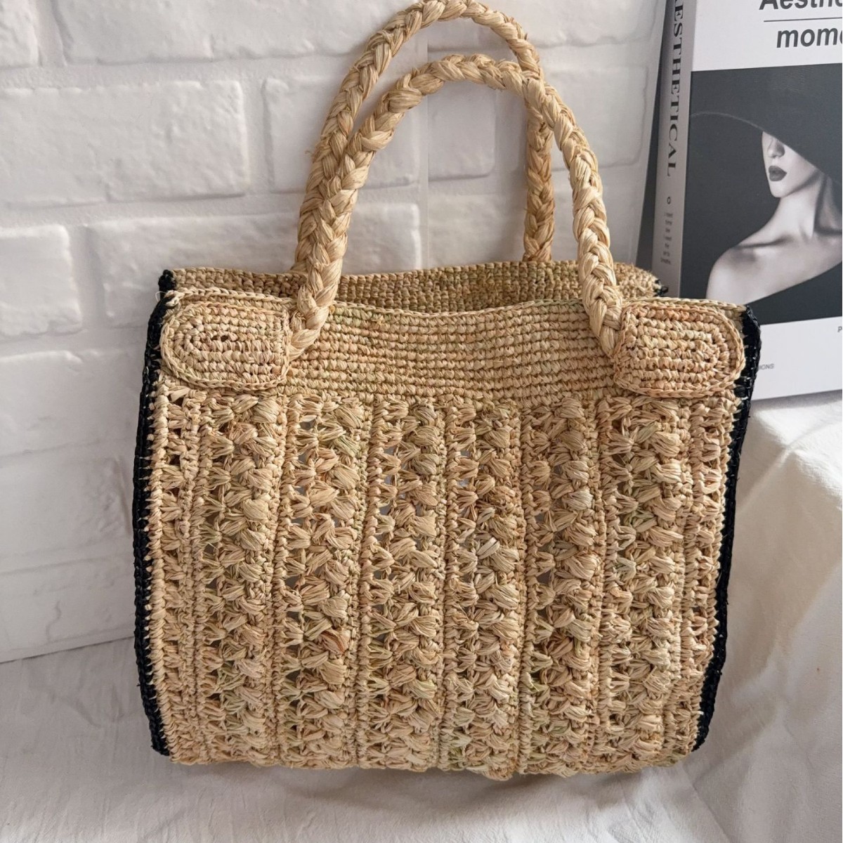 中空ラフィアトートストローバッグ レディース ショルダーバッ - Women'S Raffia Bags のレビューと価格