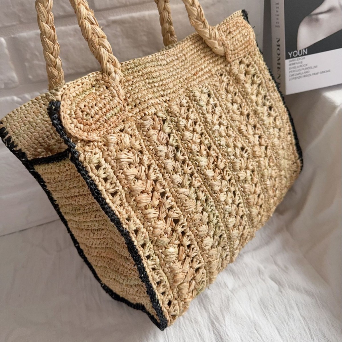 中空ラフィアトートストローバッグ レディース ショルダーバッ - Women'S Raffia Bags のレビューと価格